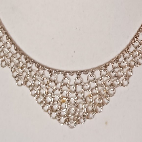 Vintage Silver Fashion Chainmail Necklace - Picture 4 of 8